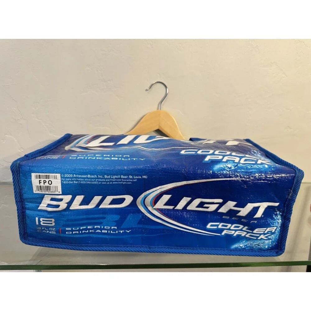 VTG Bud Light 18 Can Carry Cooler Pack Tote Insulated Lined Bag